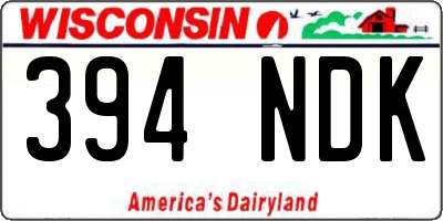 WI license plate 394NDK