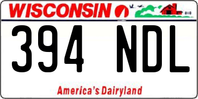 WI license plate 394NDL