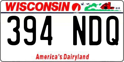 WI license plate 394NDQ