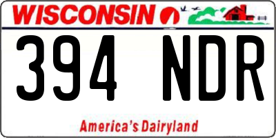 WI license plate 394NDR