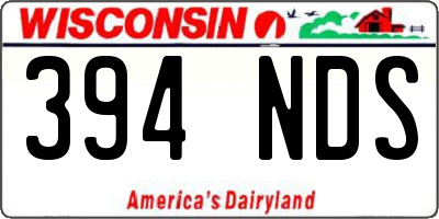 WI license plate 394NDS