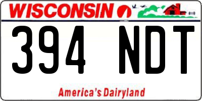 WI license plate 394NDT