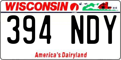 WI license plate 394NDY