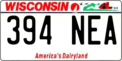 WI license plate 394NEA