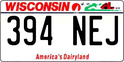 WI license plate 394NEJ