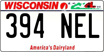 WI license plate 394NEL