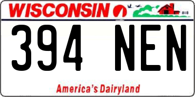 WI license plate 394NEN