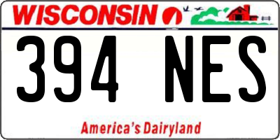 WI license plate 394NES