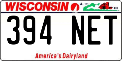 WI license plate 394NET