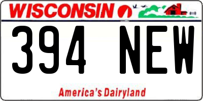 WI license plate 394NEW