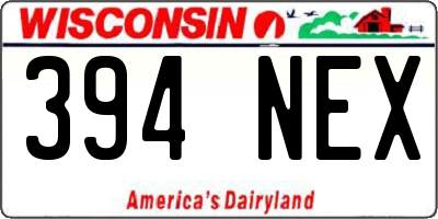 WI license plate 394NEX