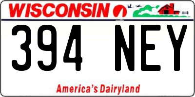 WI license plate 394NEY