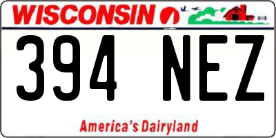 WI license plate 394NEZ
