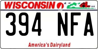 WI license plate 394NFA
