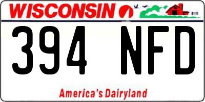 WI license plate 394NFD