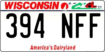 WI license plate 394NFF