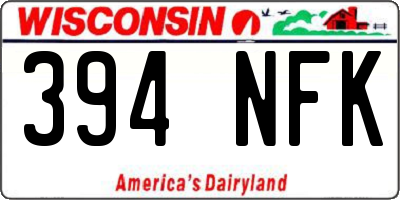 WI license plate 394NFK