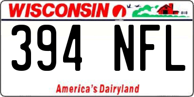 WI license plate 394NFL