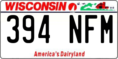 WI license plate 394NFM