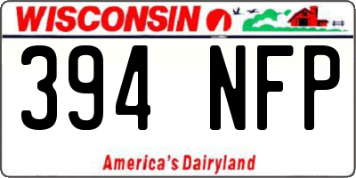 WI license plate 394NFP