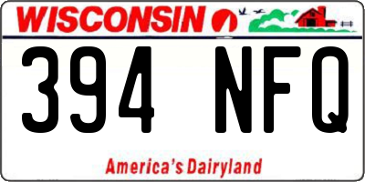 WI license plate 394NFQ