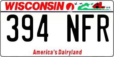 WI license plate 394NFR