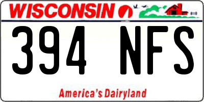 WI license plate 394NFS