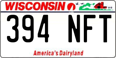 WI license plate 394NFT