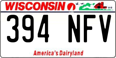 WI license plate 394NFV