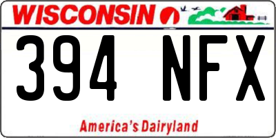 WI license plate 394NFX