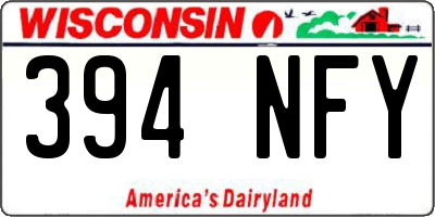 WI license plate 394NFY