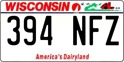 WI license plate 394NFZ