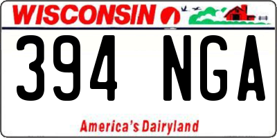 WI license plate 394NGA