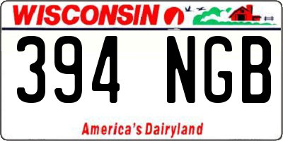 WI license plate 394NGB