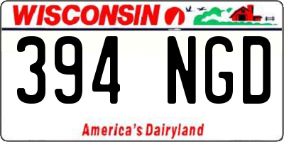 WI license plate 394NGD