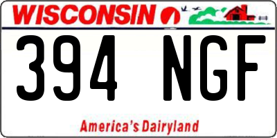 WI license plate 394NGF