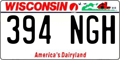 WI license plate 394NGH