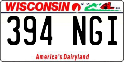 WI license plate 394NGI