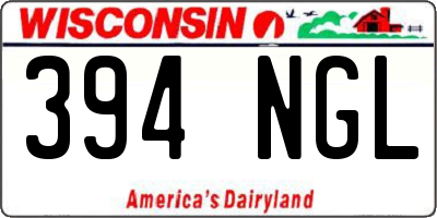 WI license plate 394NGL