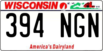 WI license plate 394NGN