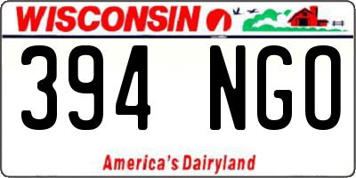 WI license plate 394NGO