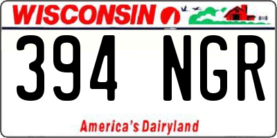 WI license plate 394NGR