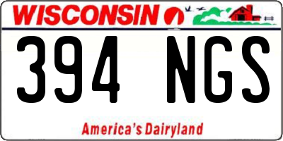 WI license plate 394NGS