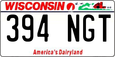 WI license plate 394NGT