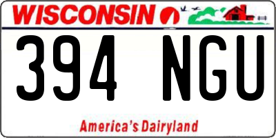 WI license plate 394NGU