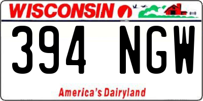 WI license plate 394NGW