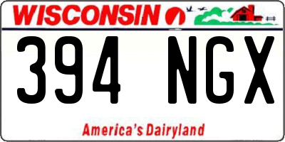 WI license plate 394NGX