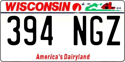 WI license plate 394NGZ