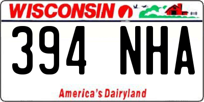WI license plate 394NHA