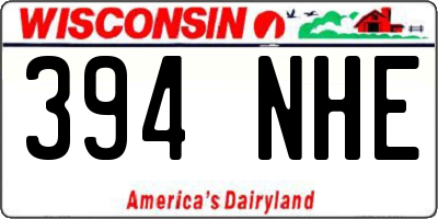 WI license plate 394NHE